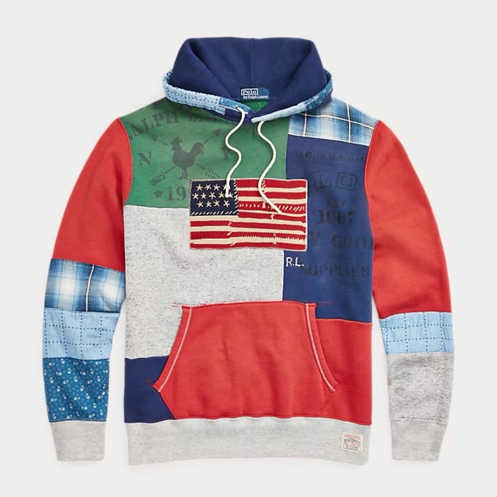 Polo by Ralph Lauren Flag Patchwork Fleece Hoodie